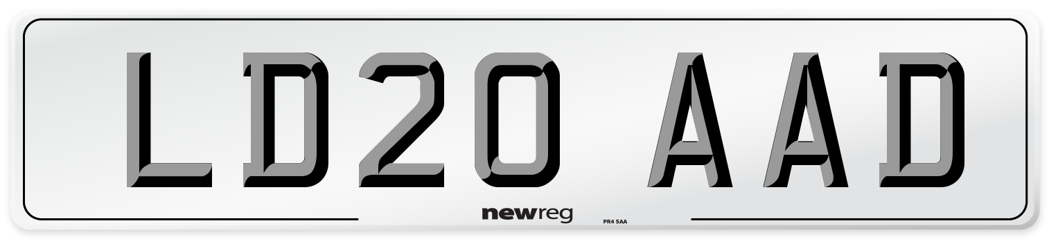 LD20 AAD Number Plate from New Reg